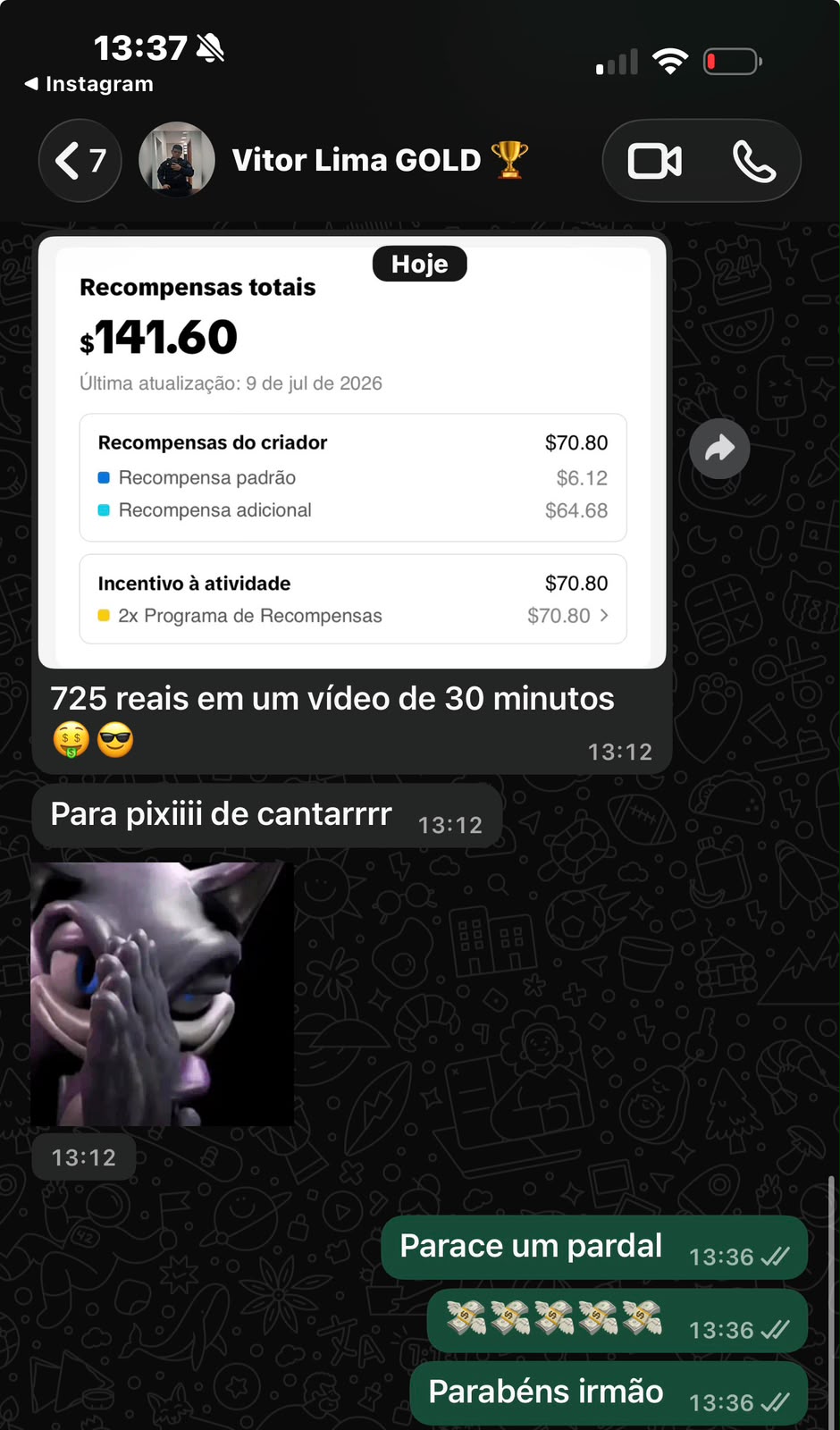 Resultado real de Vitor